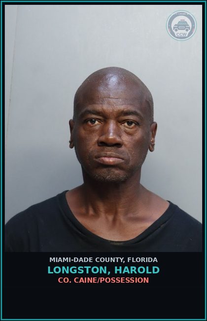 CCW arrest card for LONGSTON, HAROLD in Miami-Dade County: COCAINE/POSSESSION