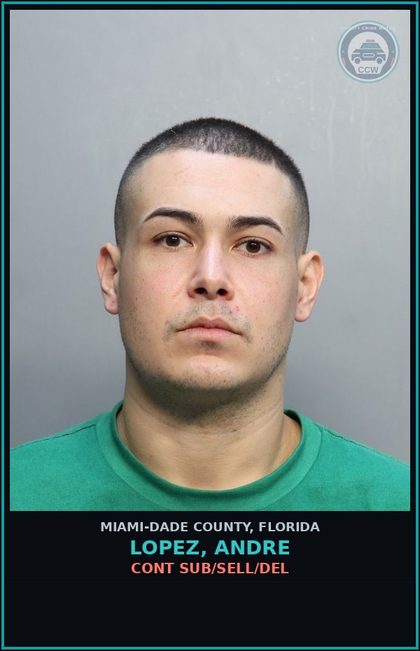 CCW arrest card for LOPEZ, ANDRE in Miami-Dade County: CONT SUB/SELL/DEL