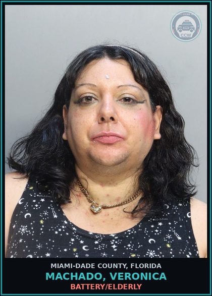 CCW arrest card for MACHADO, VERONICA in Miami-Dade County: BATTERY/ELDERLY