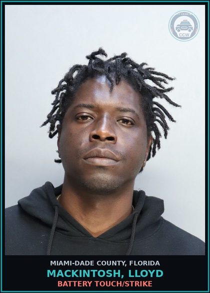 CCW arrest card for MACKINTOSH, LLOYD in Miami-Dade County: REST O W/O VIOL/6/26