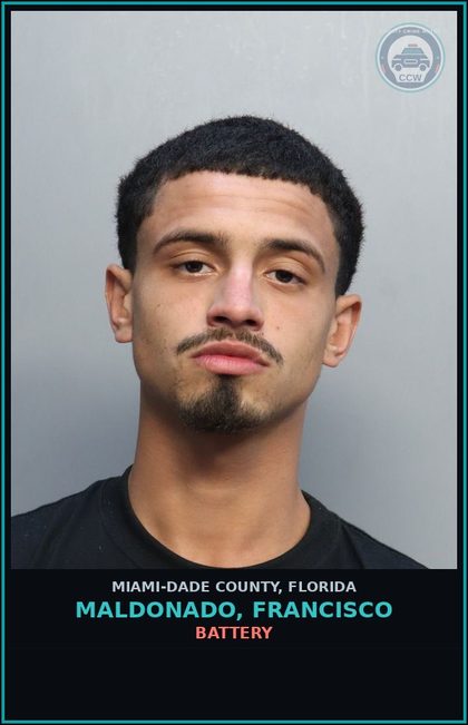 CCW arrest card for MALDONADO, FRANCISCO in Miami-Dade County: BATTERY