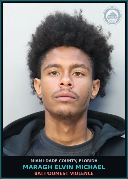 CCW arrest card for MARAGH ELVIN  MICHAEL in Miami-Dade County: BATT/DOMEST VIOLENCE