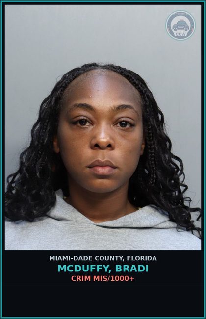 CCW arrest card for MCDUFFY, BRADI in Miami-Dade County: CRIM MIS/1000+