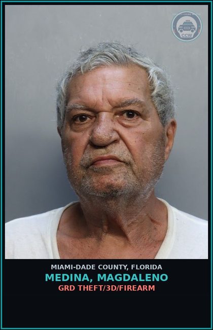 CCW arrest card for MEDINA, MAGDALENO in Miami-Dade County: COKE/SELL/DEL/W/INT