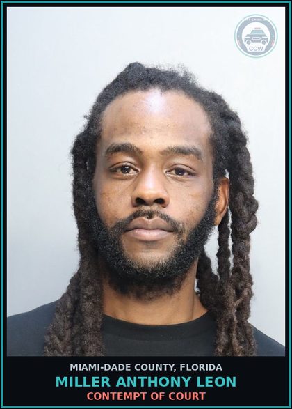 CCW arrest card for MILLER ANTHONY  LEON in Miami-Dade County: CONTEMPT OF COURT