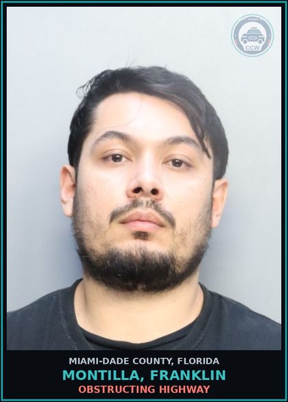 CCW arrest card for MONTILLA, FRANKLIN in Miami-Dade County: OBSTRUCTING HIGHWAY