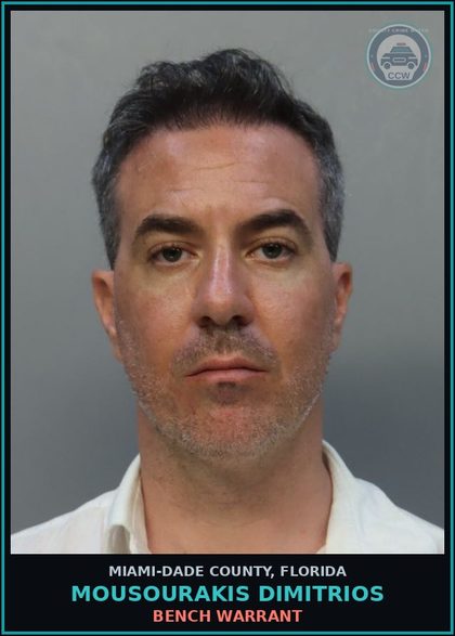 CCW arrest card for MOUSOURAKIS DIMITRIOS in Miami-Dade County: BENCH WARRANT