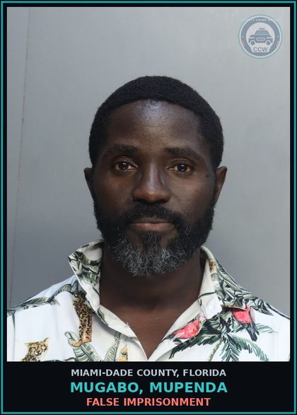 CCW arrest card for MUGABO, MUPENDA in Miami-Dade County: FALSE IMPRISONMENT