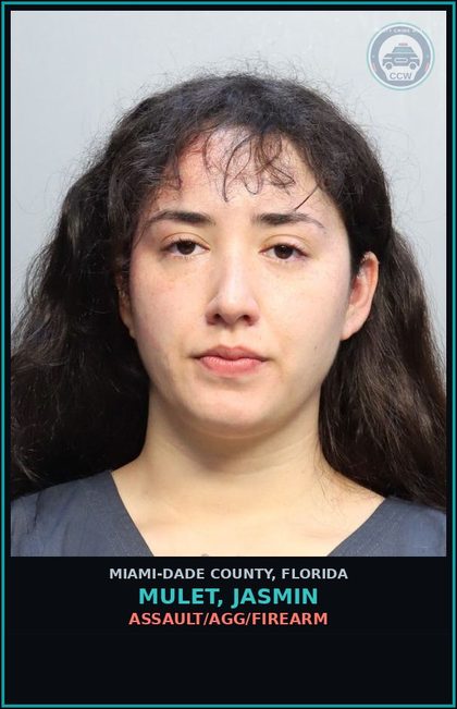 CCW arrest card for MULET, JASMIN in Miami-Dade County: BTRY/FIRE/COR