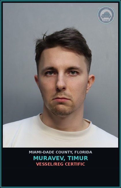CCW arrest card for MURAVEV, TIMUR in Miami-Dade County: VESSEL/REG CERTIFIC