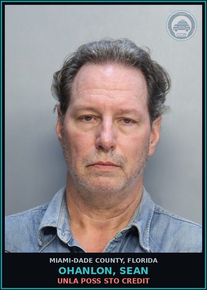 CCW arrest card for OHANLON, SEAN in Miami-Dade County: PETIT THEFT 2> CONV
