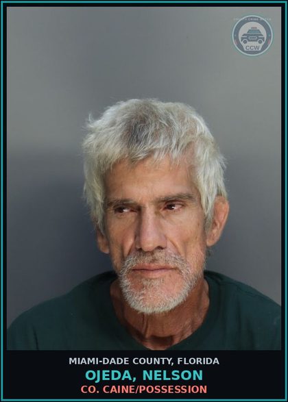CCW arrest card for OJEDA, NELSON in Miami-Dade County: COCAINE/POSSESSION