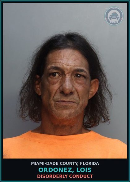 CCW arrest card for ORDONEZ, LOIS in Miami-Dade County: DISORDERLY CONDUCT