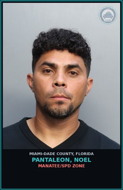 CCW arrest card for PANTALEON, NOEL in Miami-Dade County: MANATEE/SPD ZONE