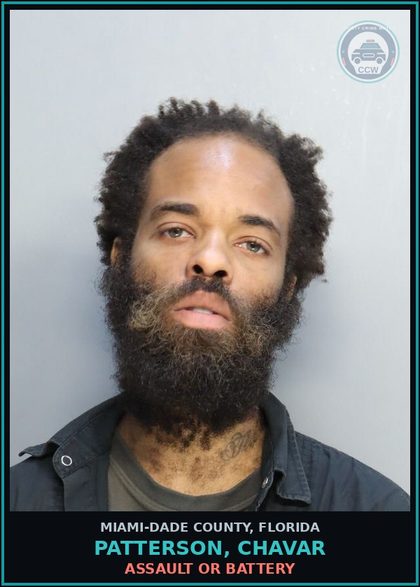CCW arrest card for PATTERSON, CHAVAR in Miami-Dade County: ASSAULT OR BATTERY