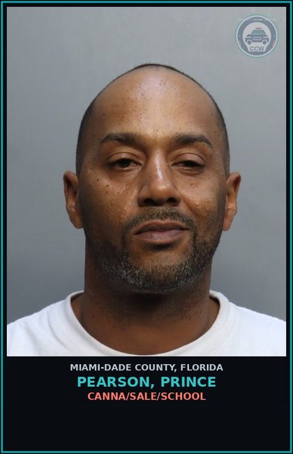 CCW arrest card for PEARSON, PRINCE in Miami-Dade County: Canna/SALE/SCHOOL