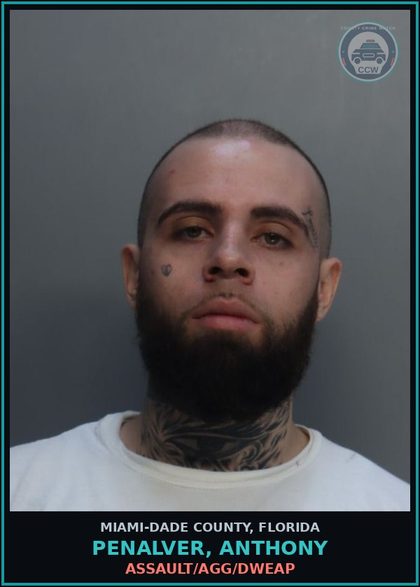 CCW arrest card for PENALVER, ANTHONY in Miami-Dade County: ASSAULT/AGG/DWEAP