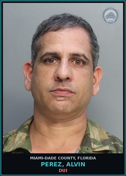 CCW arrest card for PEREZ, ALVIN in Miami-Dade County: COCAINE/POSSESSION