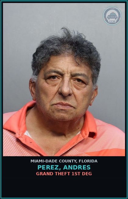 CCW arrest card for PEREZ, ANDRES in Miami-Dade County: EXP/ELD/DIS/100K/10/