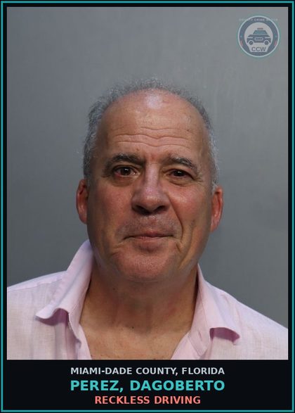 CCW arrest card for PEREZ, DAGOBERTO in Miami-Dade County: RECKLESS DRIVING