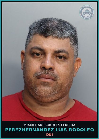 CCW arrest card for PEREZHERNANDEZ LUIS  RODOLFO in Miami-Dade County: DUI
