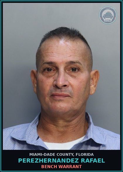 CCW arrest card for PEREZHERNANDEZ RAFAEL in Miami-Dade County: BENCH WARRANT