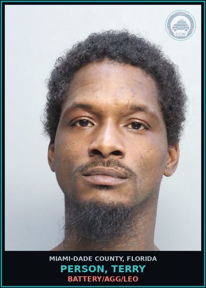 CCW arrest card for PERSON, TERRY in Miami-Dade County: COKE/SELL/DEL/W/INT
