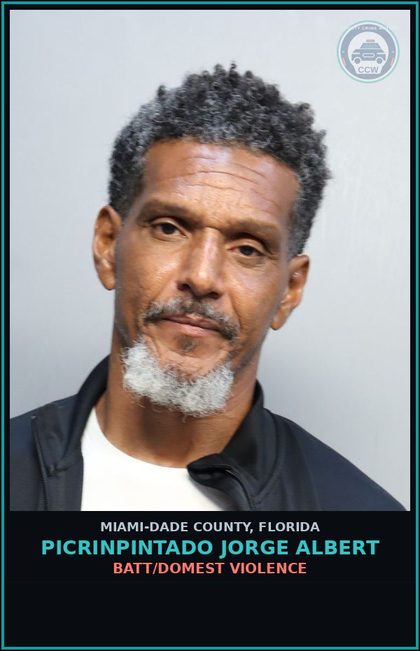 CCW arrest card for PICRINPINTADO JORGE  ALBERT in Miami-Dade County: BATT/DOMEST VIOLENCE