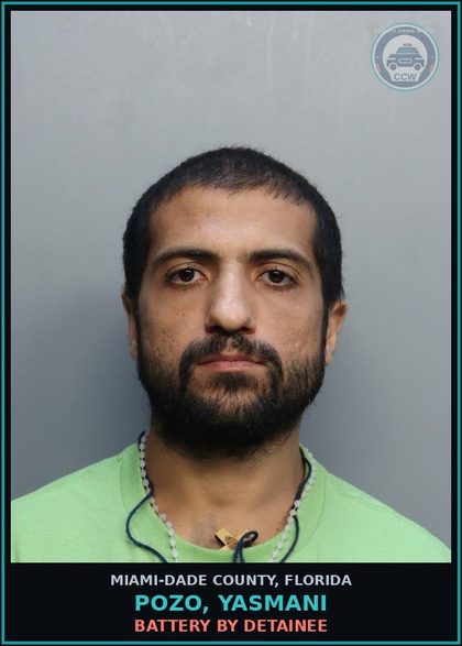 CCW arrest card for POZO, YASMANI in Miami-Dade County: BATTERY BY DETAINEE
