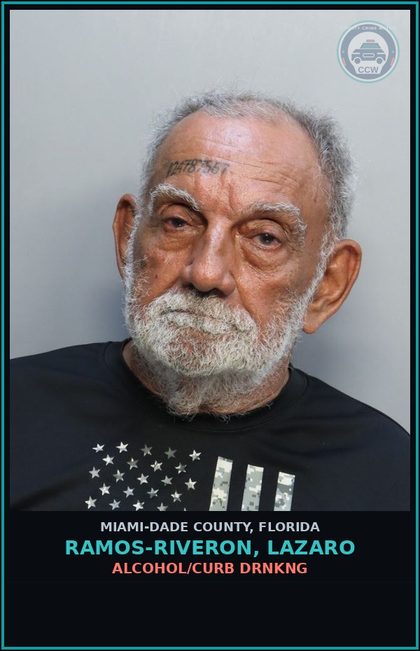 CCW arrest card for RAMOS-RIVERON, LAZARO in Miami-Dade County: ALCOHOL/CURB DRNKNG