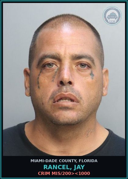 CCW arrest card for RANCEL, JAY in Miami-Dade County: CRIM MIS/200><1000