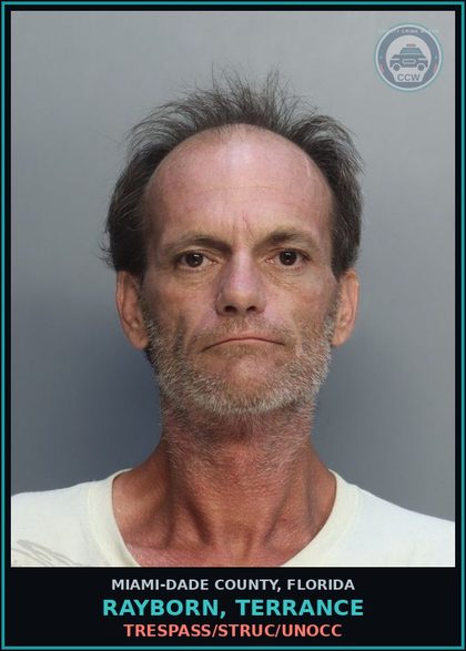 CCW arrest card for RAYBORN, TERRANCE in Miami-Dade County: CONT SUBS/POSS