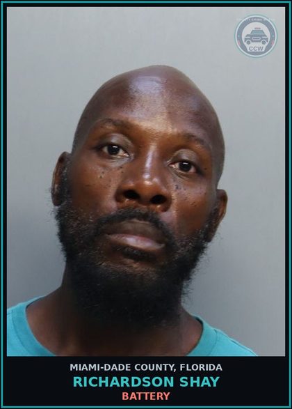 CCW arrest card for RICHARDSON SHAY in Miami-Dade County: BATTERY