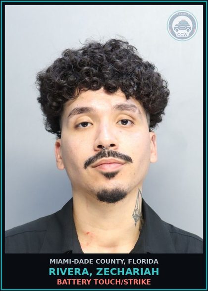CCW arrest card for RIVERA, ZECHARIAH in Miami-Dade County: CONT SUBS/POSS