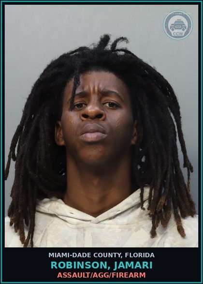 CCW arrest card for ROBINSON, JAMARI in Miami-Dade County: ASSAULT/AGG/FIREARM