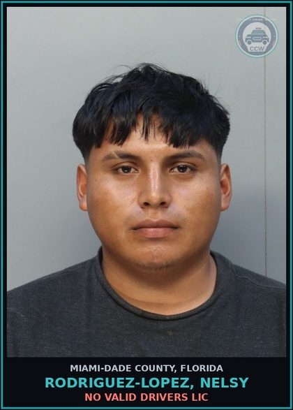 CCW arrest card for RODRIGUEZ-LOPEZ, NELSY in Miami-Dade County: NO VALID DRIVERS LIC