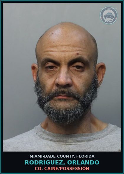 CCW arrest card for RODRIGUEZ, ORLANDO in Miami-Dade County: TAMPER/PHYS EVIDENCE