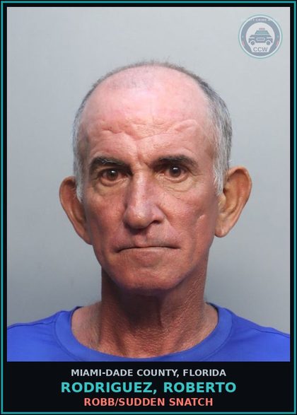 CCW arrest card for RODRIGUEZ, ROBERTO in Miami-Dade County: ROBB/SUDDEN SNATCH