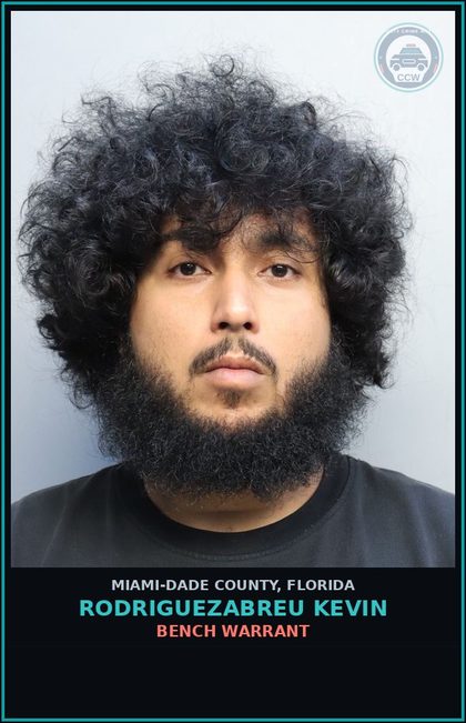 CCW arrest card for RODRIGUEZABREU KEVIN in Miami-Dade County: BENCH WARRANT
