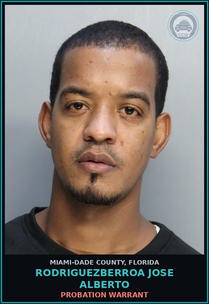 CCW arrest card for RODRIGUEZBERROA JOSE  ALBERTO in Miami-Dade County: PROBATION WARRANT