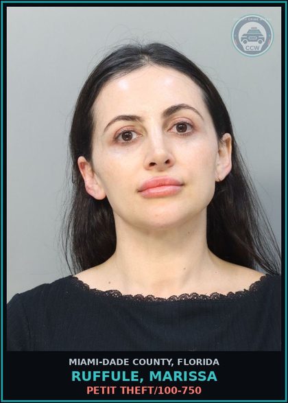 CCW arrest card for RUFFULE, MARISSA in Miami-Dade County: PETIT THEFT/100-750