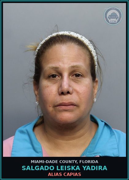 CCW arrest card for SALGADO LEISKA  YADIRA in Miami-Dade County: ALIAS CAPIAS