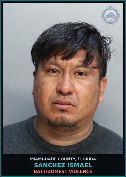 CCW arrest card for SANCHEZ ISMAEL in Miami-Dade County: BATT/DOMEST VIOLENCE