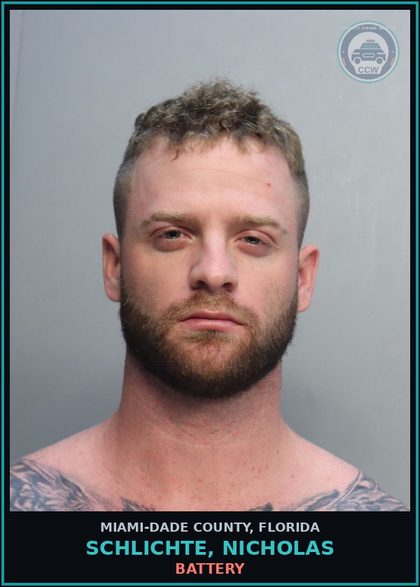 CCW arrest card for SCHLICHTE, NICHOLAS in Miami-Dade County: BATTERY