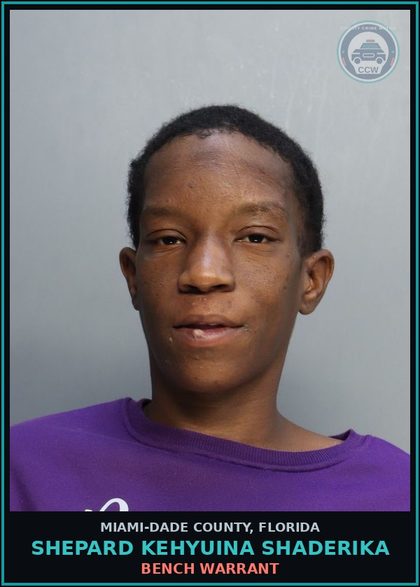 CCW arrest card for SHEPARD KEHYUINA  SHADERIKA in Miami-Dade County: BENCH WARRANT