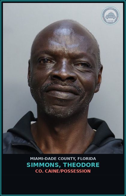 CCW arrest card for SIMMONS, THEODORE in Miami-Dade County: TAMPER/PHYS EVIDENCE