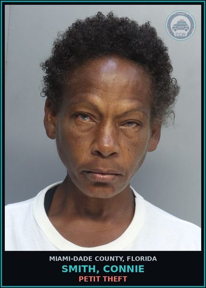CCW arrest card for SMITH, CONNIE in Miami-Dade County: PETIT THEFT