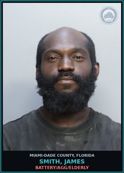 CCW arrest card for SMITH, JAMES in Miami-Dade County: BATTERY/AGG/ELDERLY