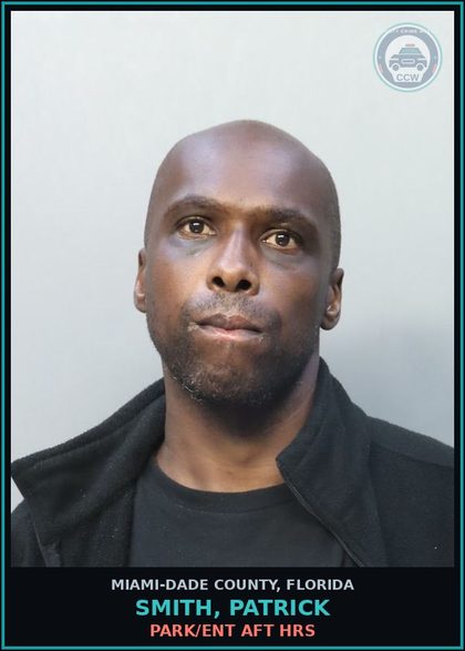 CCW arrest card for SMITH, PATRICK in Miami-Dade County: PARK/ENT AFT HRS