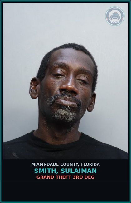 CCW arrest card for SMITH, SULAIMAN in Miami-Dade County: PETIT THEFT 2> CONV